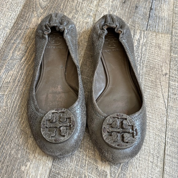 Tory Burch Stone Gray Ballet Flats - Picture 1 of 5